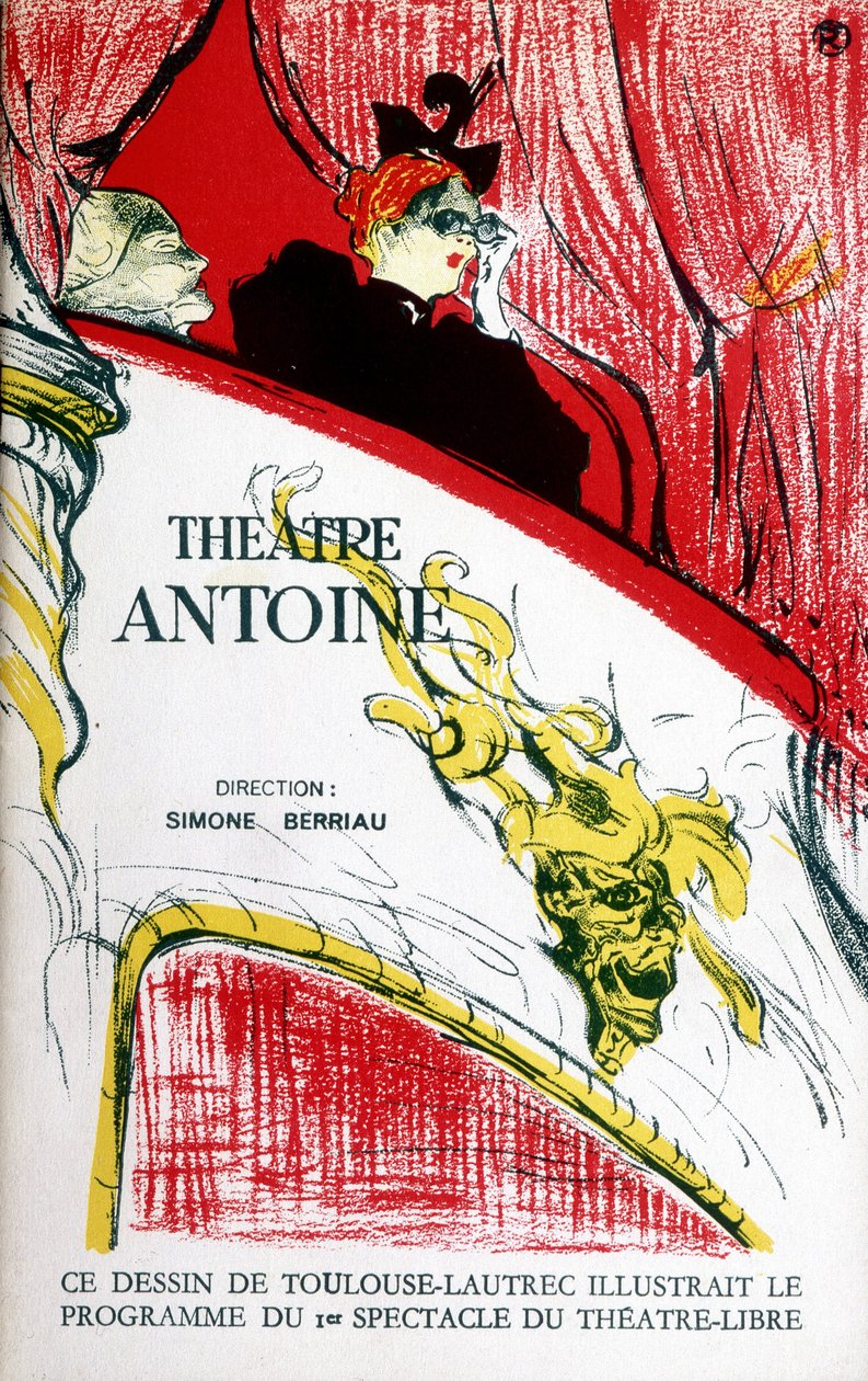 Cover of the Program of the Theatre Antoine, 1956 by Henri de Toulouse Lautrec