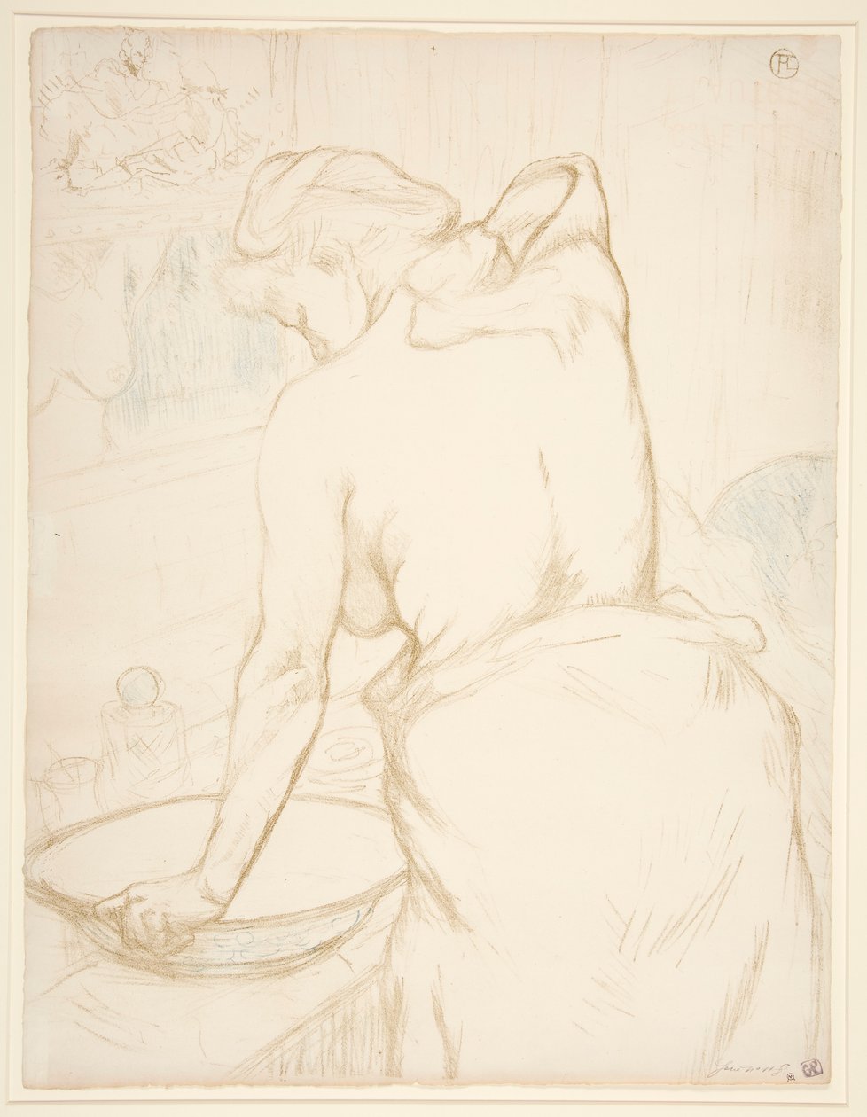 Woman at Her Toilette, Washing Herself, from the Series Elles by Henri de Toulouse Lautrec