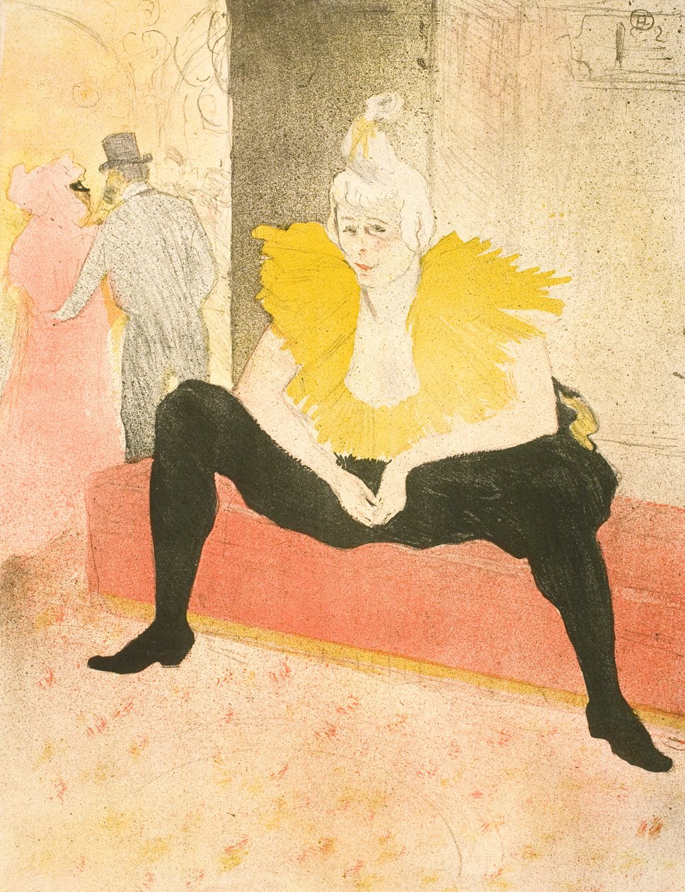 The Seated Clowness, Mademoiselle Cha-U-Kao by Henri de Toulouse Lautrec
