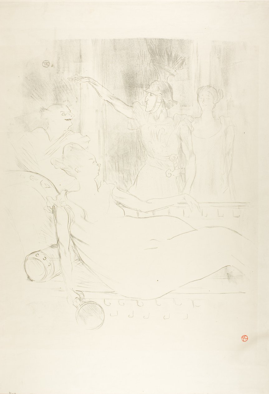 Madame Simon-Girard, Brasseur and Guy in La belle Hélène by Henri de Toulouse Lautrec