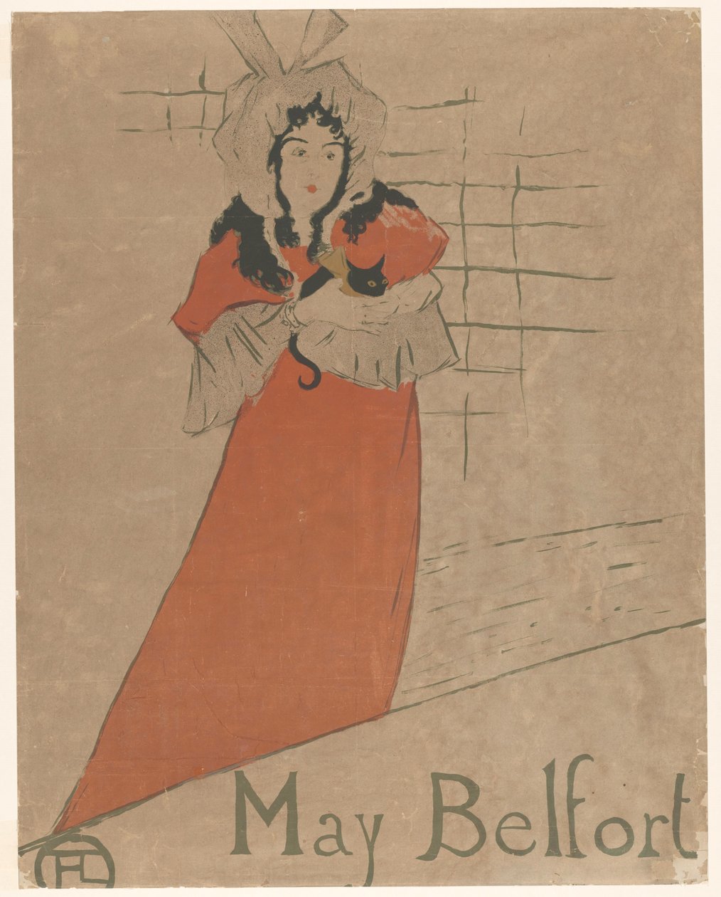 May Belfort with a Cat in Her Arms by Henri de Toulouse Lautrec