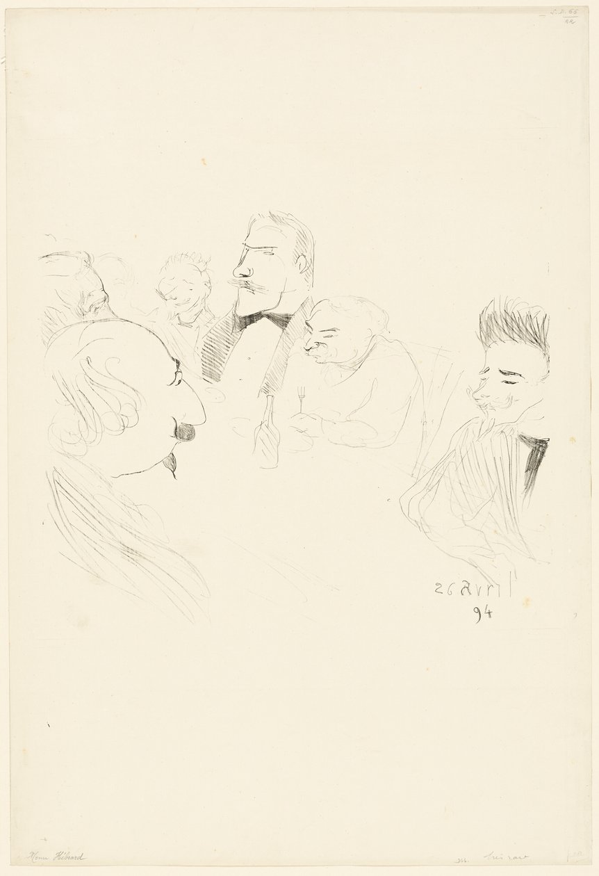 Menu Card for Adrien Hébrard by Henri de Toulouse Lautrec