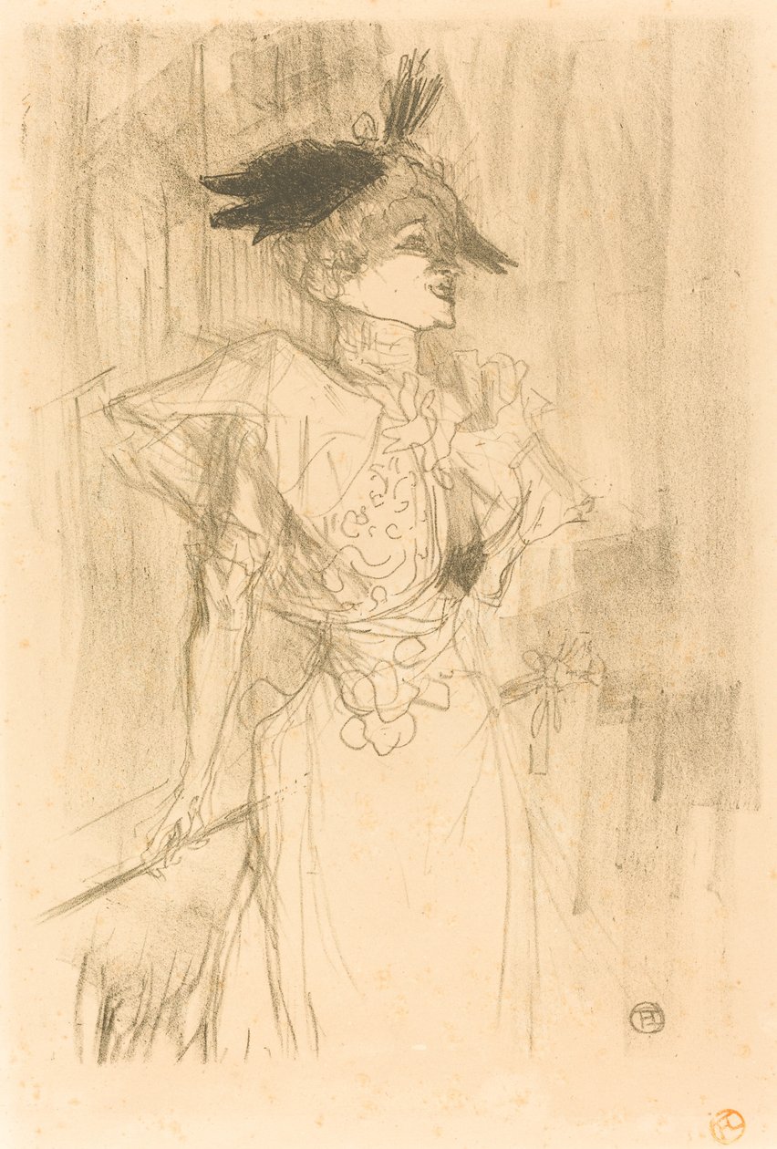 Mlle. Marcelle Lender, Standing by Henri de Toulouse Lautrec