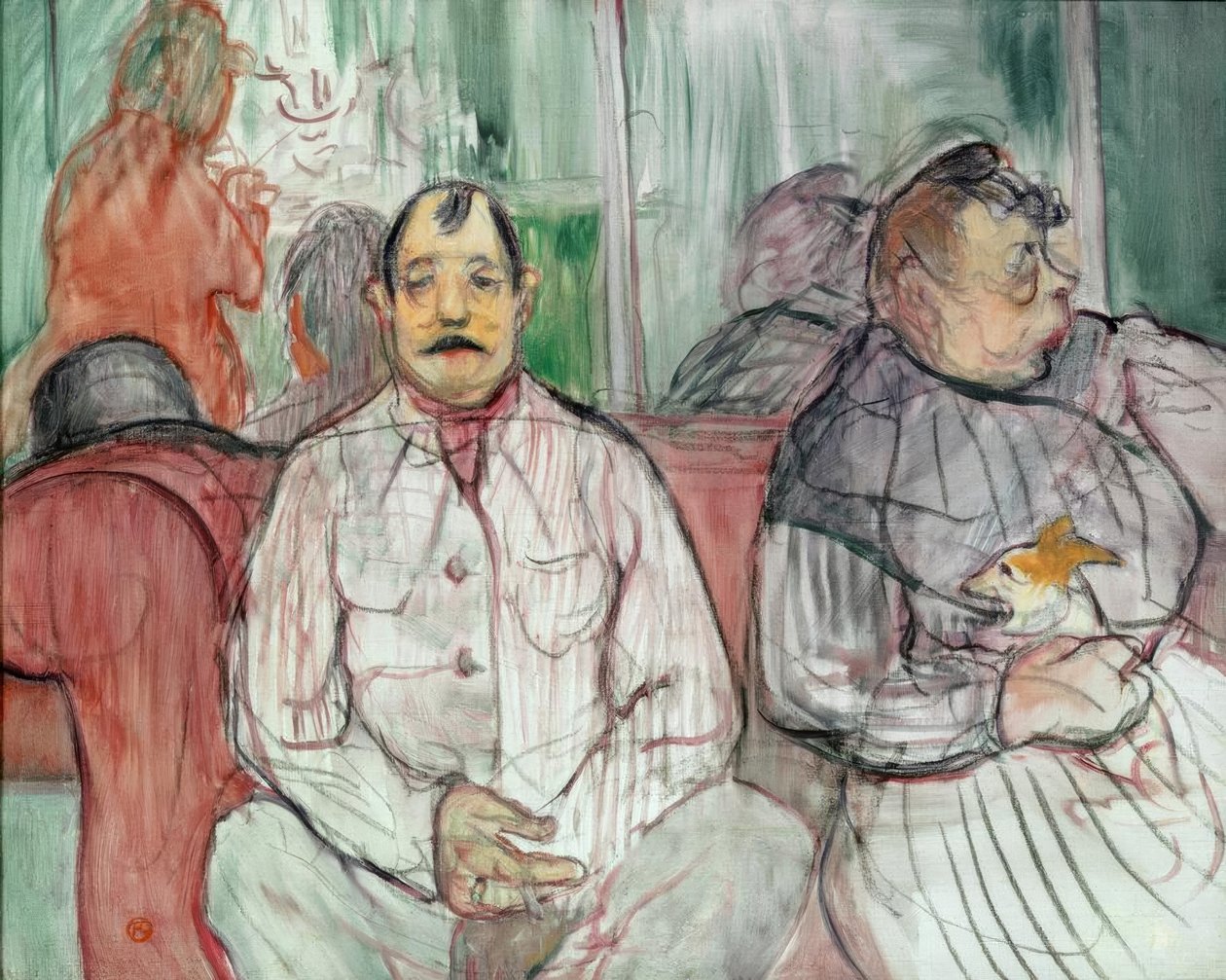 Monsieur, Madame and the Dog by Henri de Toulouse-Lautrec