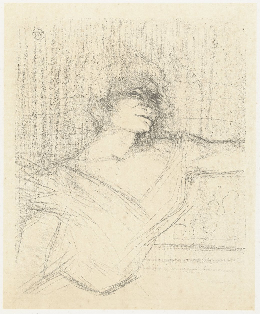 Portrait of Actress Yvette Guilbert in Dans la Glu (series title: Yvette Guilbert: English Series) by Henri de Toulouse Lautrec