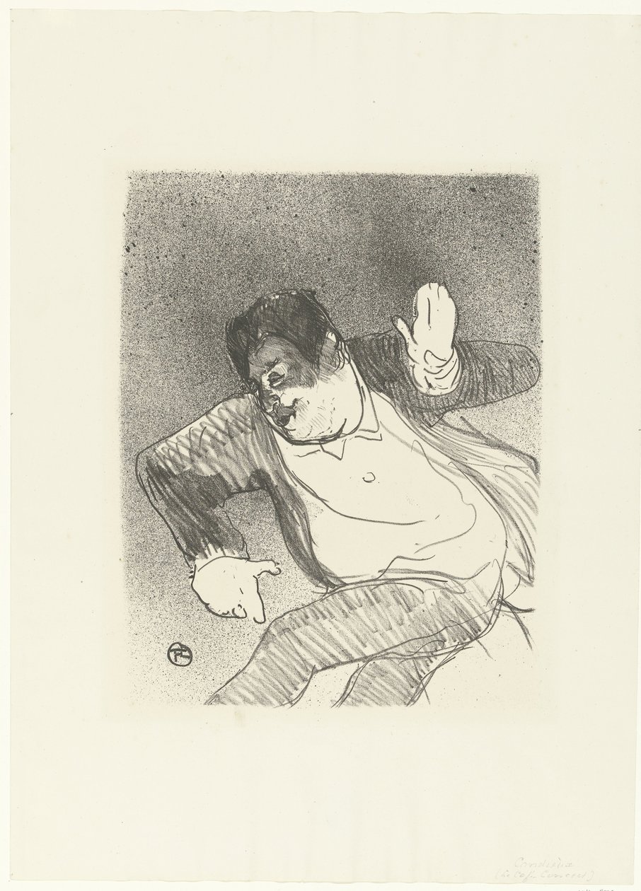Portrait of Comedian Caudieux Dancing in Petit Casino by Henri de Toulouse Lautrec