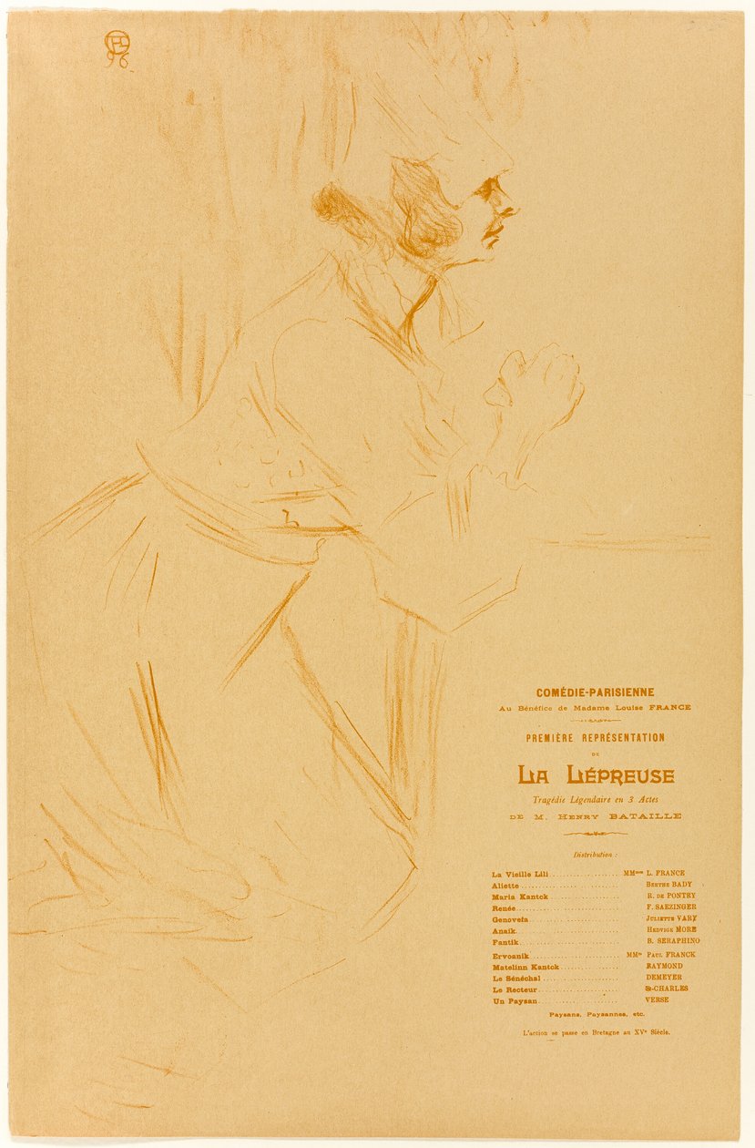 Program for La Leprous by Henri de Toulouse Lautrec