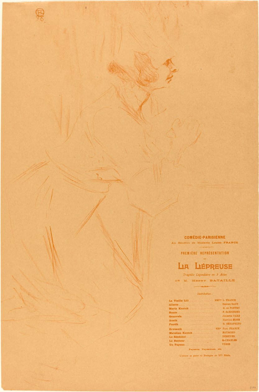 Program for "La lepreuse" by Henri de Toulouse Lautrec