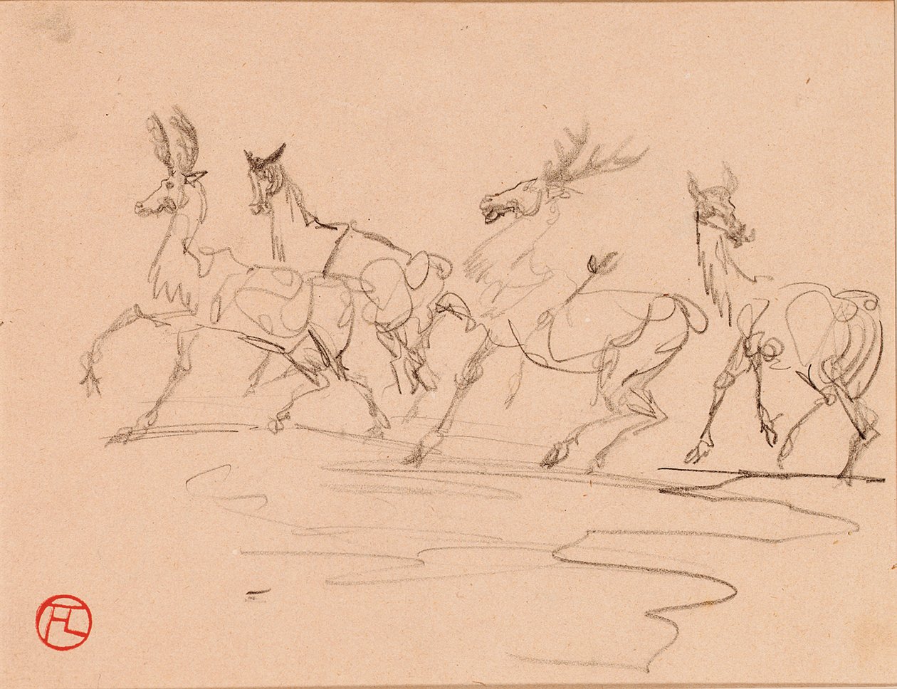 Stags and Hinds by Henri de Toulouse Lautrec