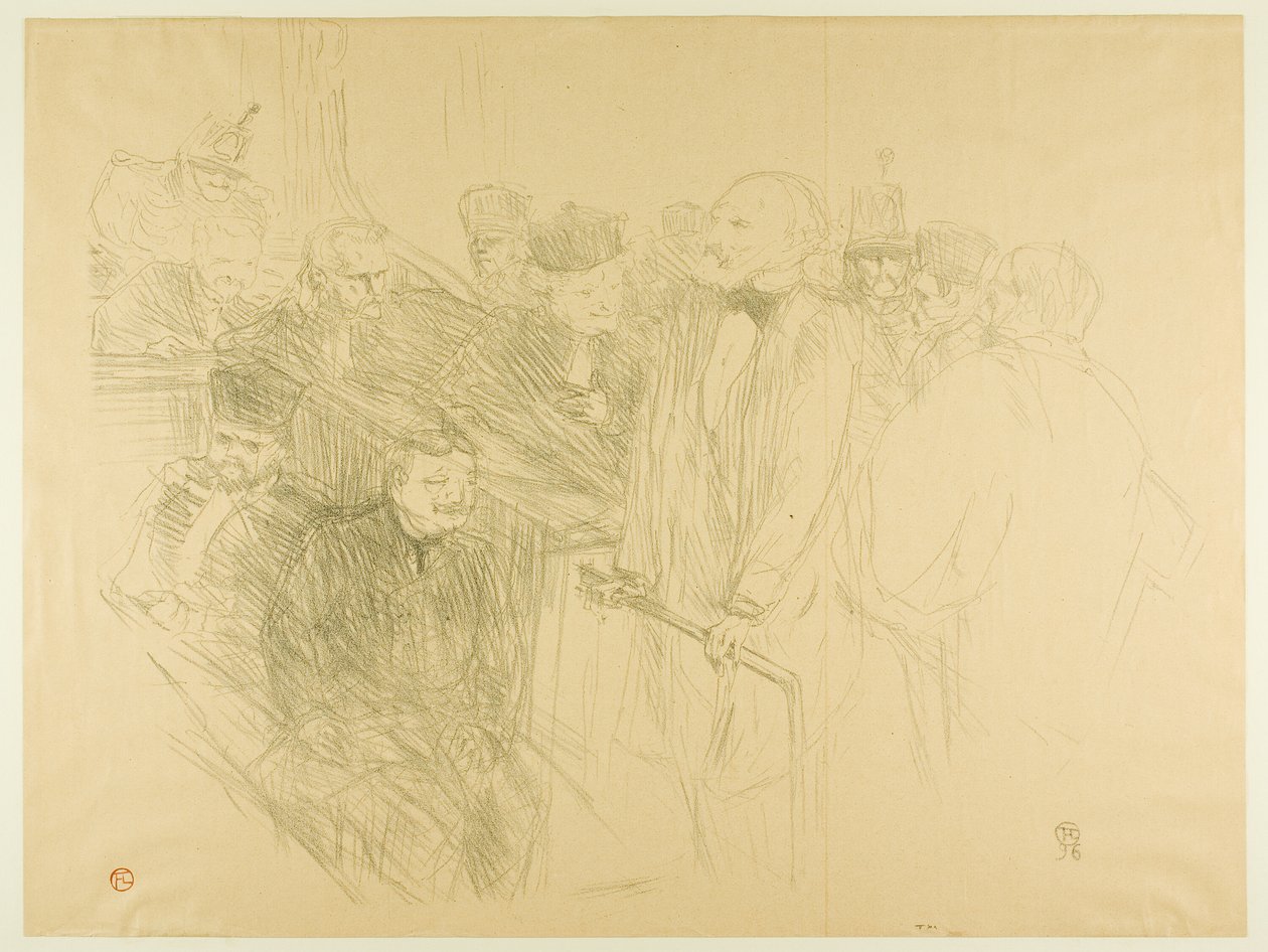The Arton Trial, Ribot Giving Evidence (second plate) by Henri de Toulouse Lautrec