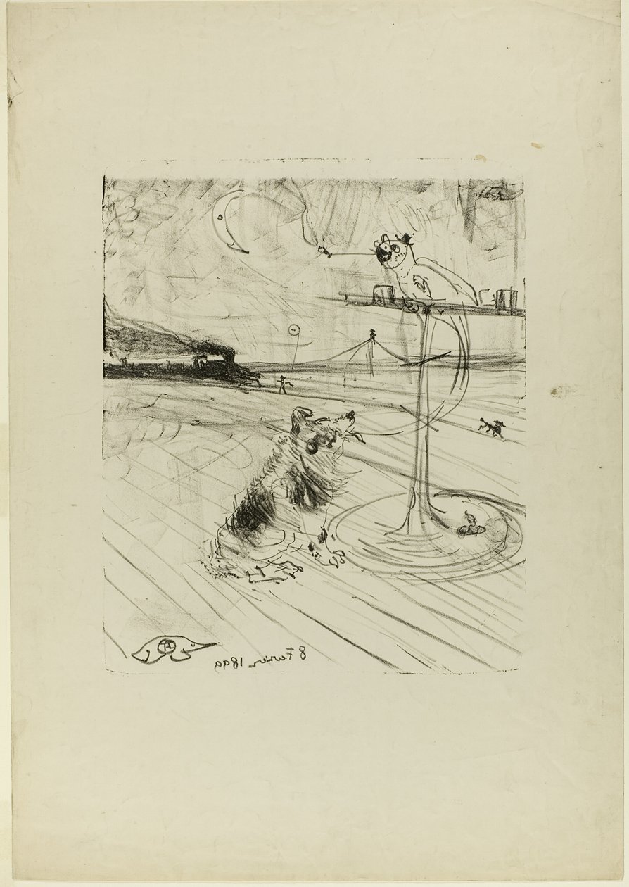 The Dog and the Parrot by Henri de Toulouse Lautrec
