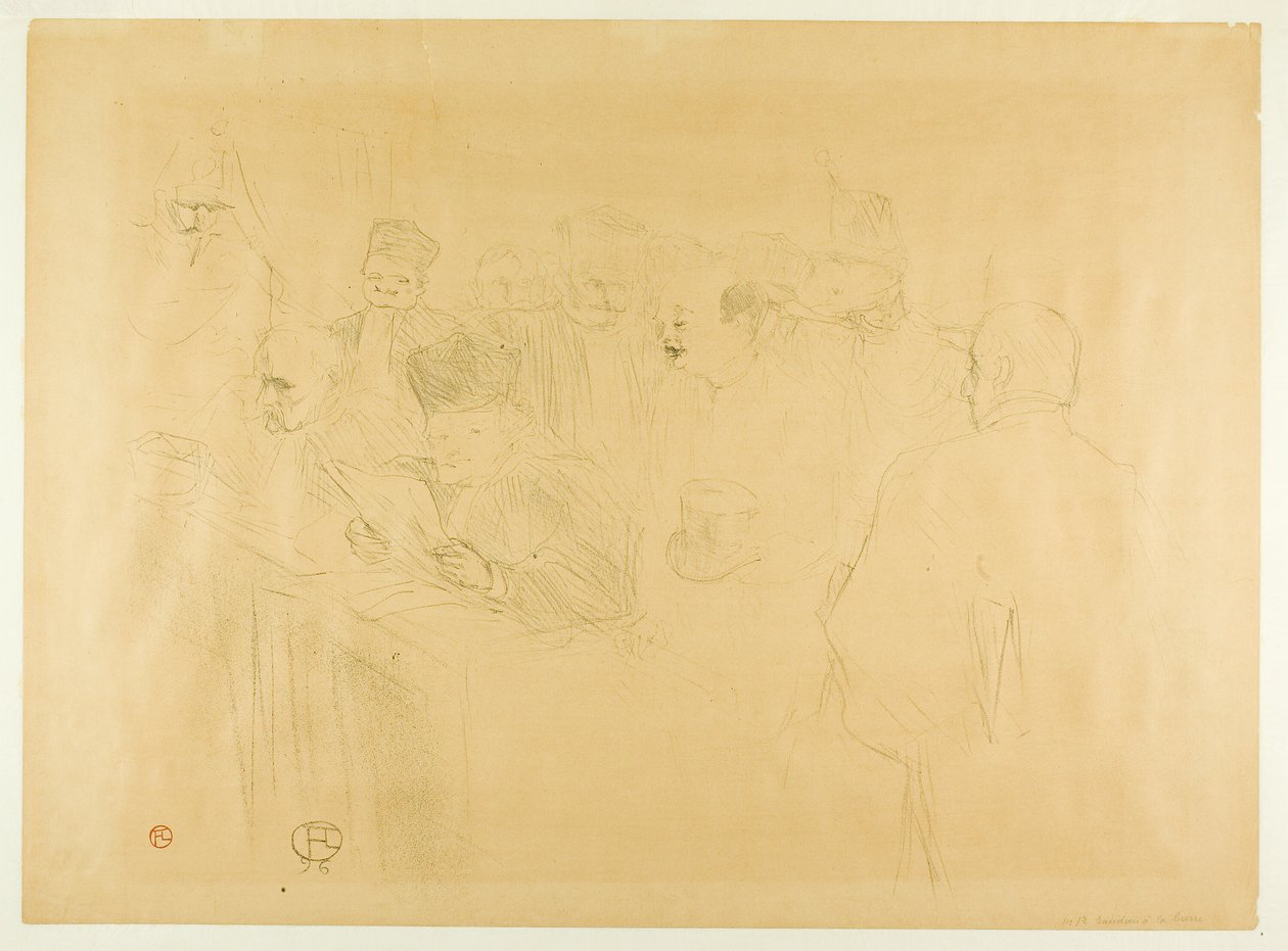 The Lebaudy Trial, Mademoiselle Marsy Giving Evidence by Henri de Toulouse Lautrec