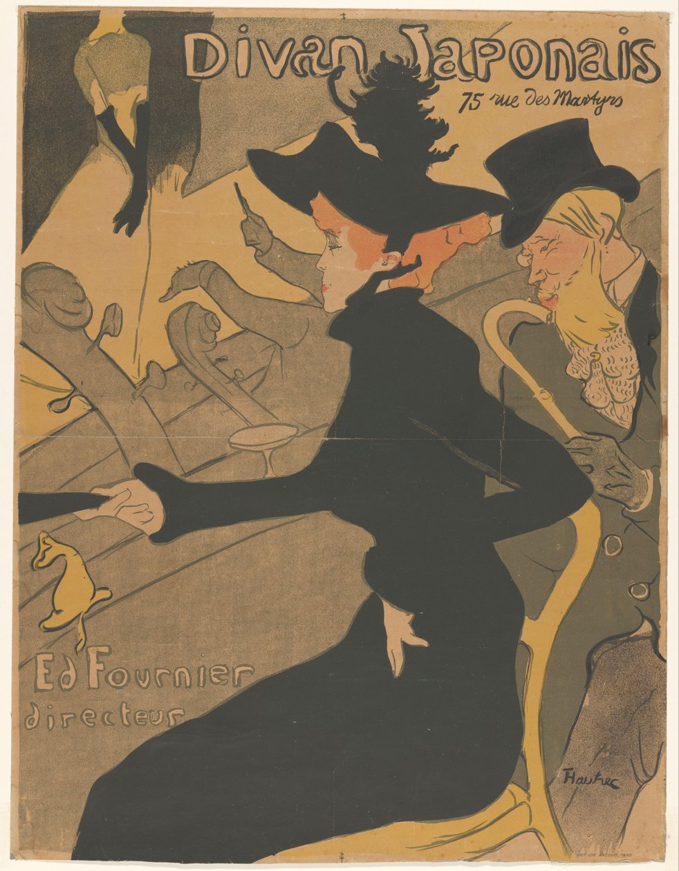 Woman and Man in the Audience at a Singing Performance (Divan Japonais) by Henri de Toulouse Lautrec