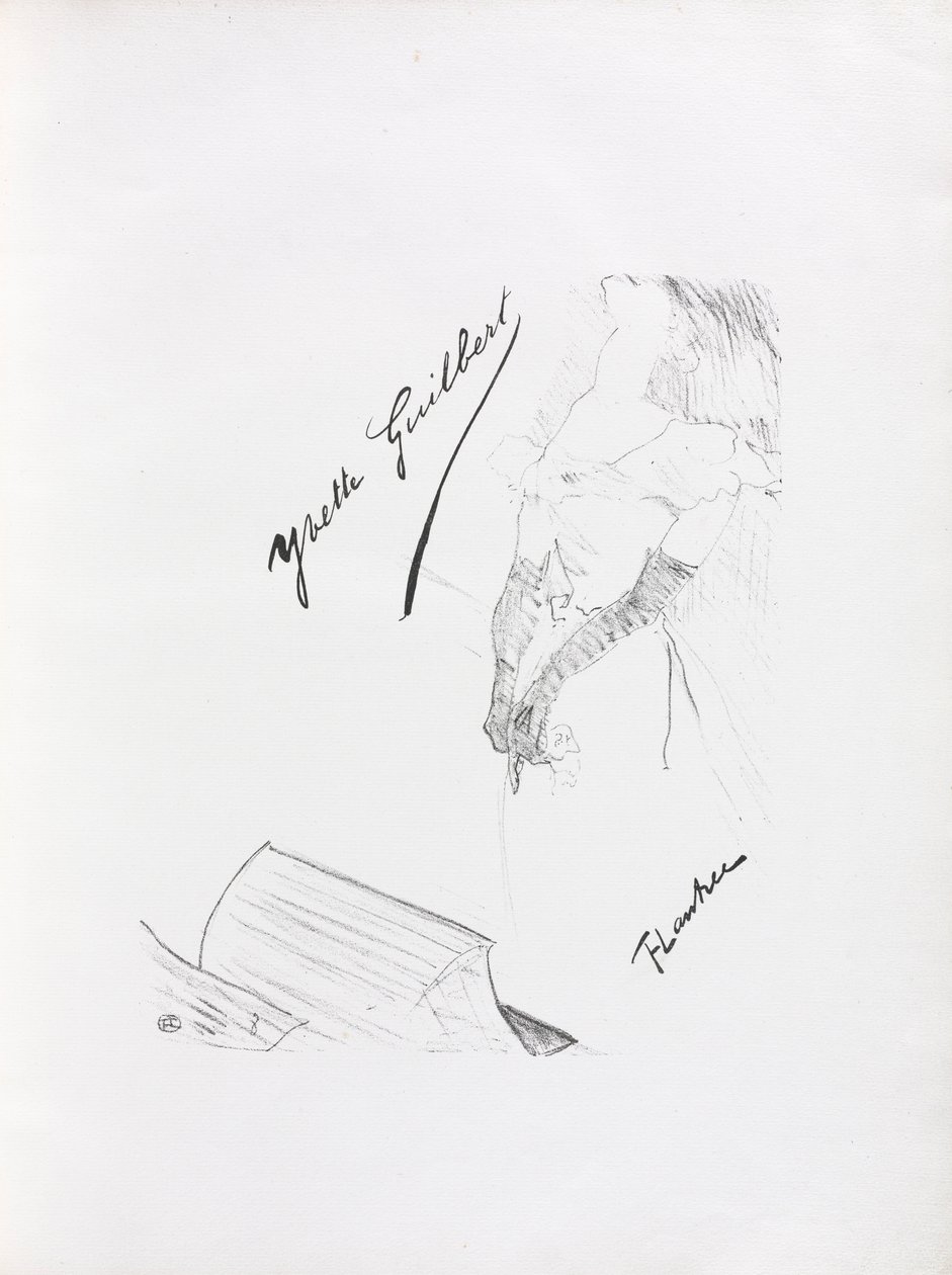 Yvette Guilbert-English Series: Frontispiece, 1898 by Henri de Toulouse Lautrec