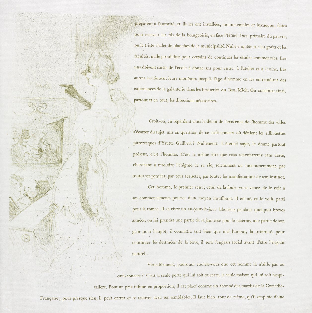 Yvette Guilbert - French Series: No. 6 by Henri de Toulouse Lautrec