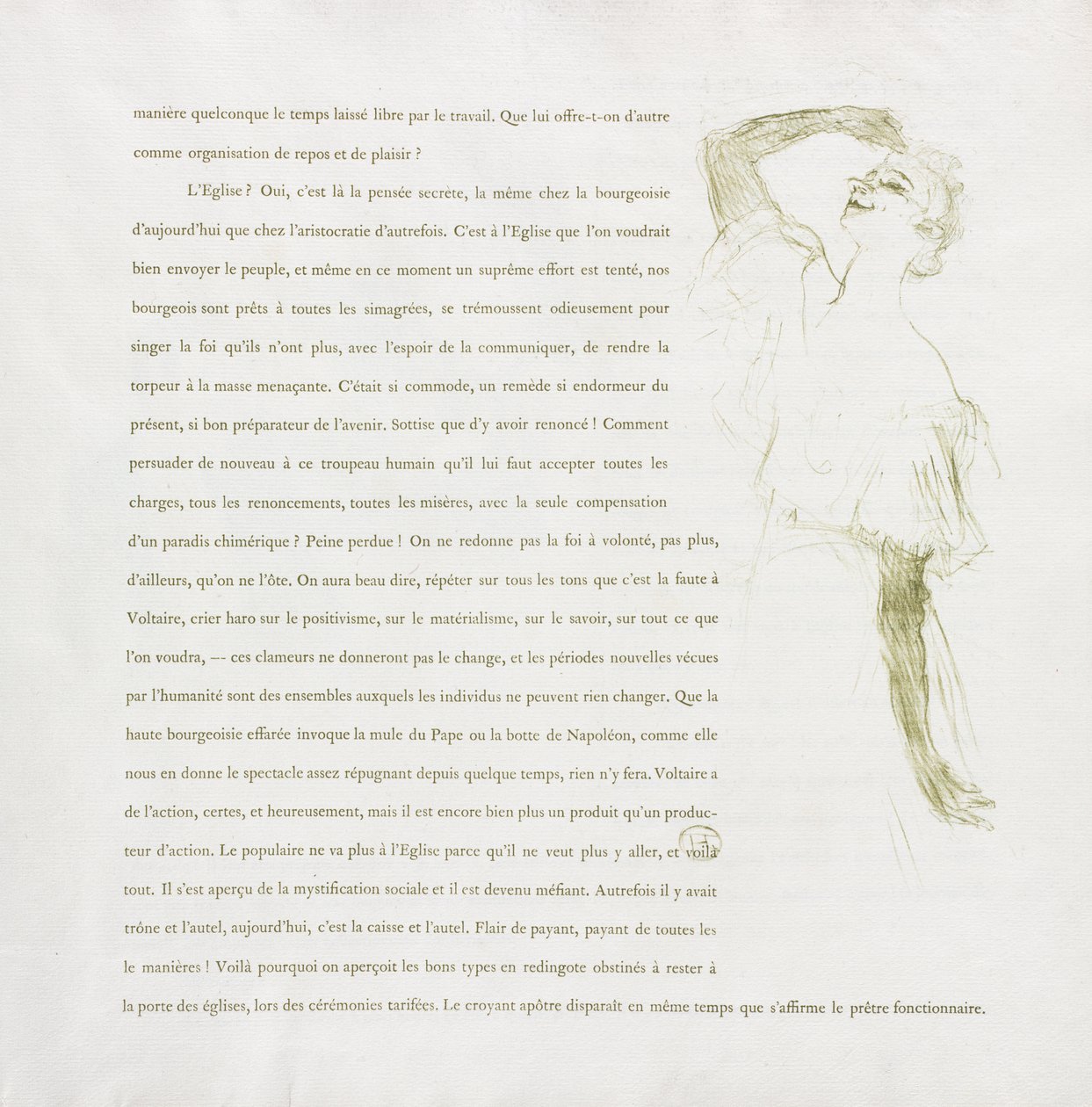 Yvette Guilbert - French Series: No. 7 by Henri de Toulouse Lautrec