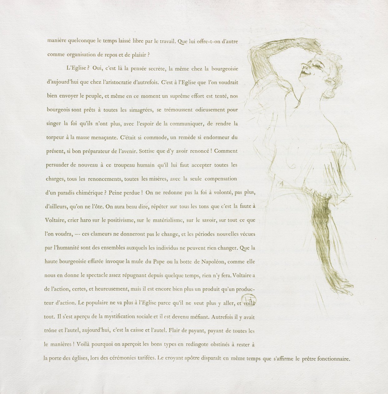 Yvette Guilbert-French Series: No. 7 by Henri de Toulouse Lautrec