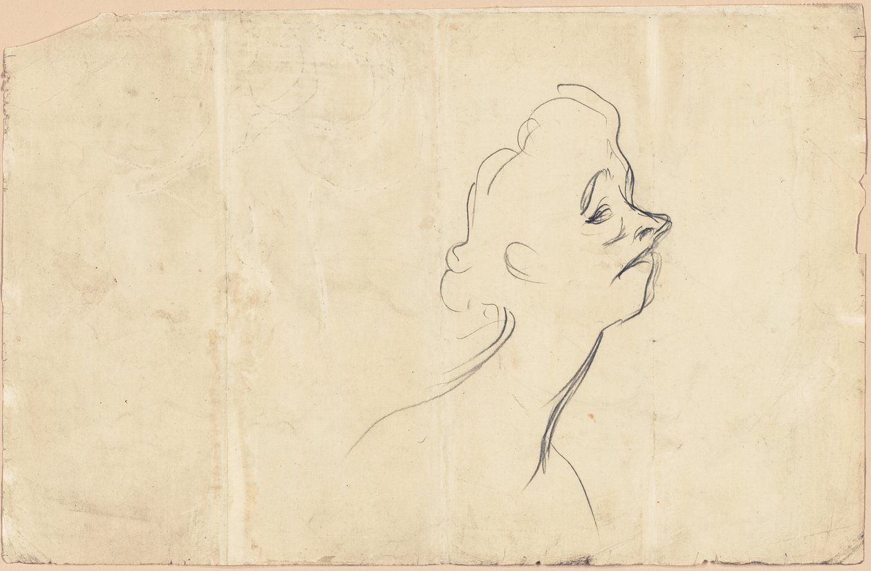Yvette Guilbert (recto) Three-Quarter Length Study of Yvette Guilbert (verso) by Henri de Toulouse Lautrec
