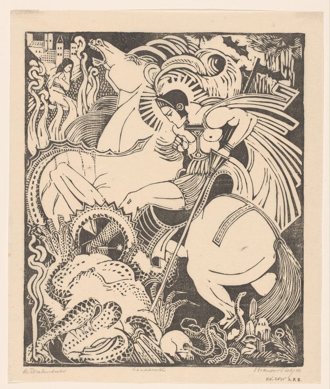 The Dragon Slayer by Henri van der Stok (signed by artist)