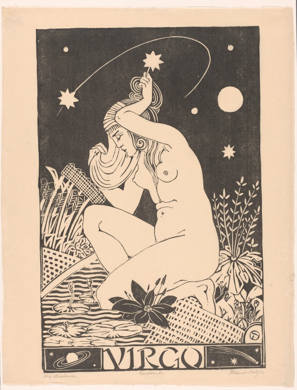Zodiac Sign Virgo by Henri van der Stok (signed by artist)