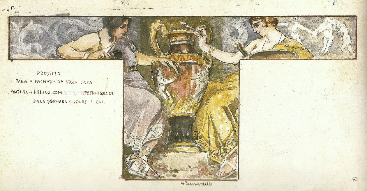 Project for a Fresco [on the Facade of the Bernardelli Brothers House] by Henrique Bernardelli