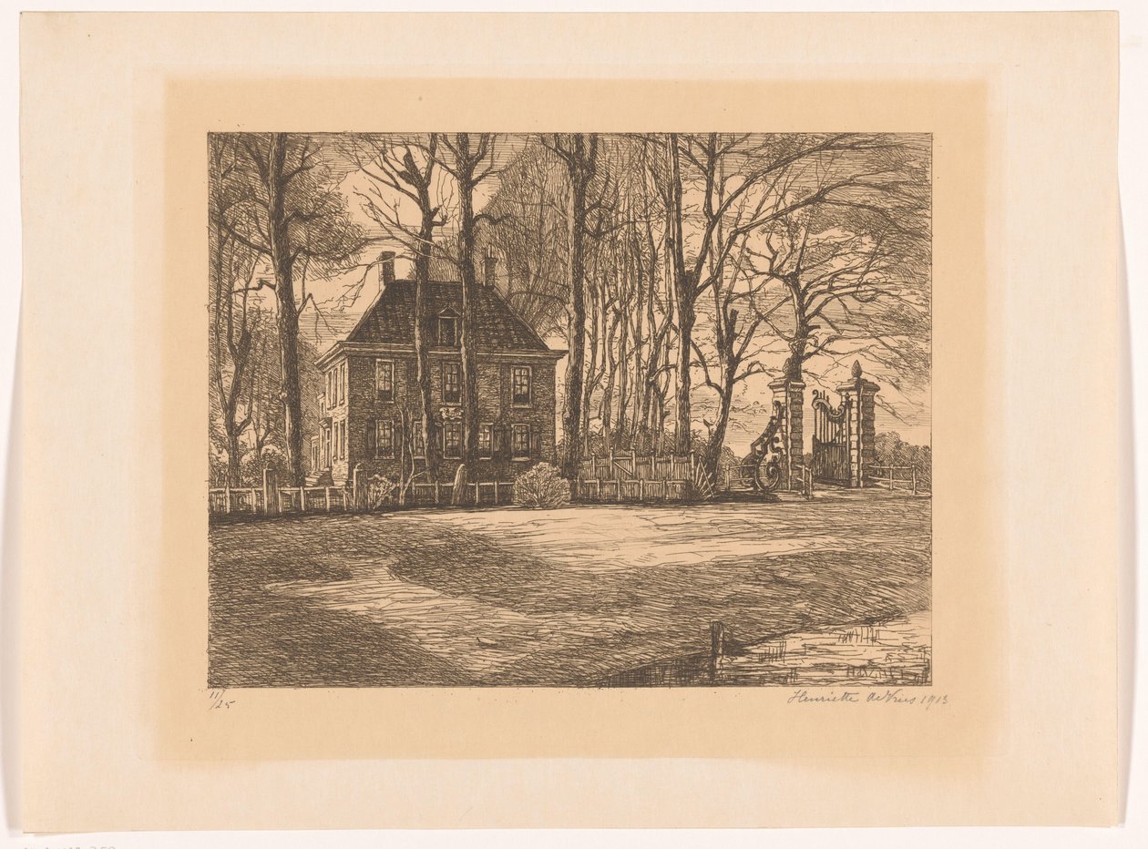 Country House Among Trees by Henriëtte de Vries (signed by artist)