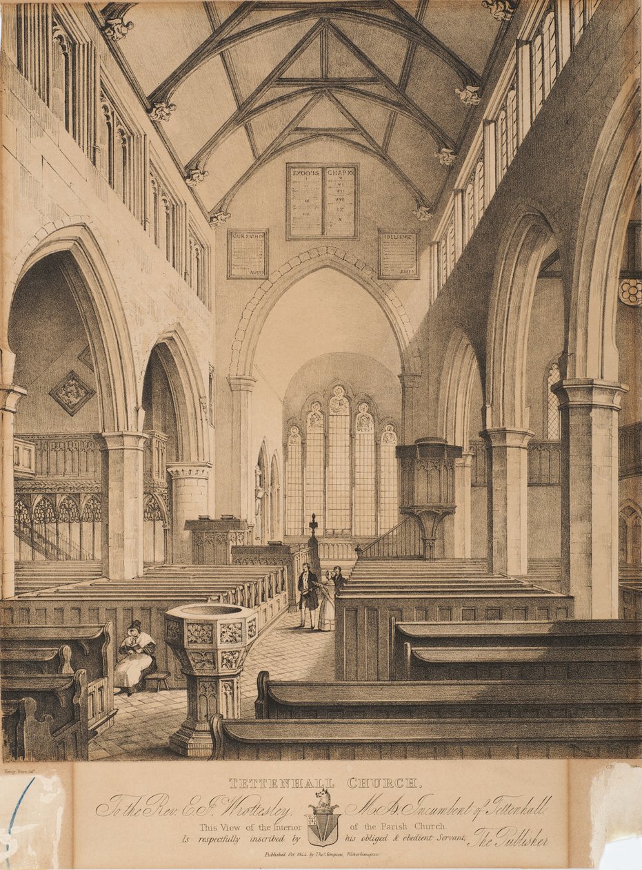 Tettenhall Church, 1844 by Henry Burn