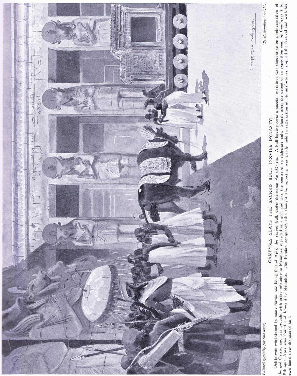 Cambyses slays the sacred bull, c.1920
