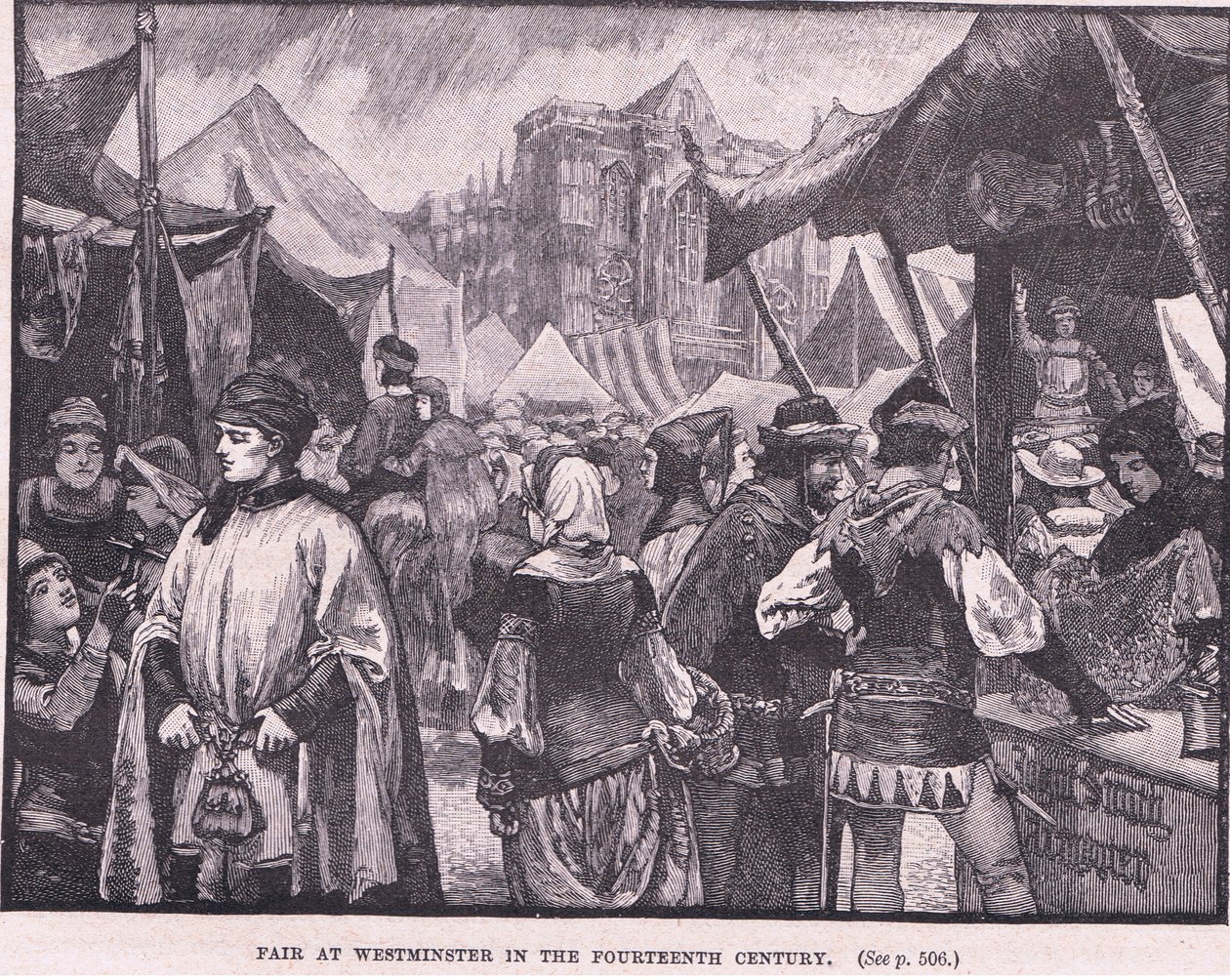 Fair at Westminster in the fourteenth century by Henry Marriott Paget