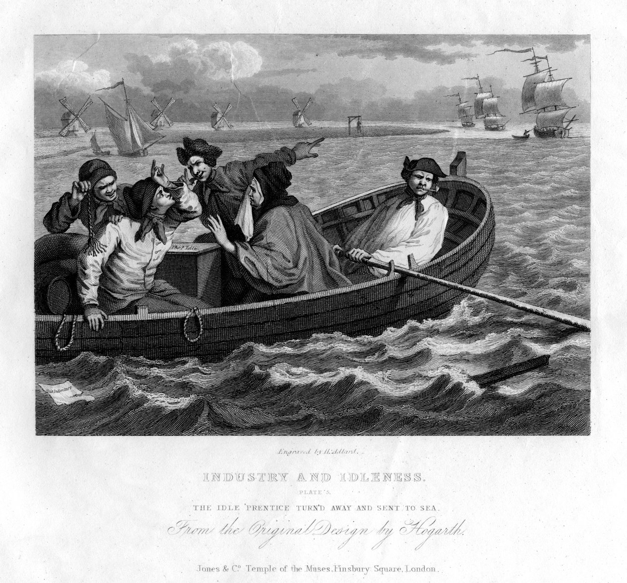 The Idle Prentice Turned Away and Sent to Sea, Plate V of Industry and Idleness by Henry Adlard