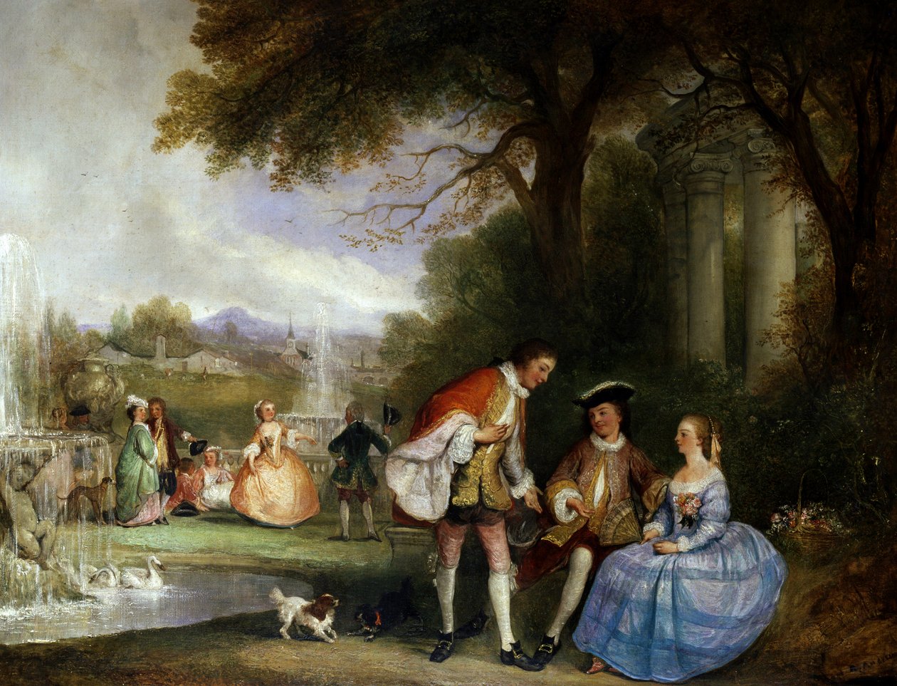 Excuse Me. Gallant Scenes in a Garden with Fountains (Reverence) by Henry Andrews