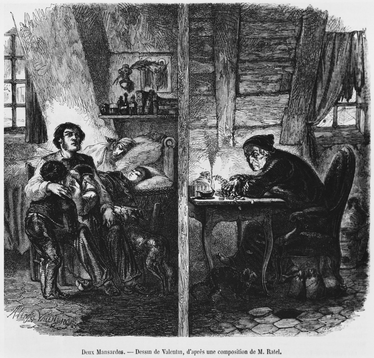 Two garrets, illustration from 