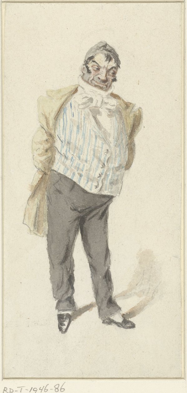 Caricature of a Standing Gentleman by Henry Bonaventure Monnier