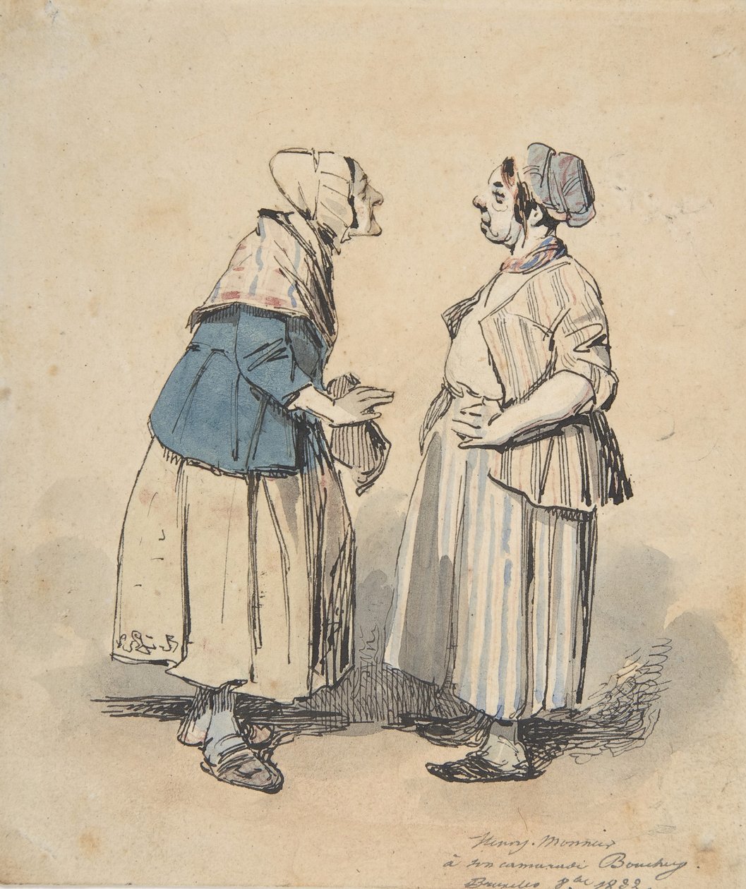 The Two Gossips, 1832 by Henry Bonaventure Monnier