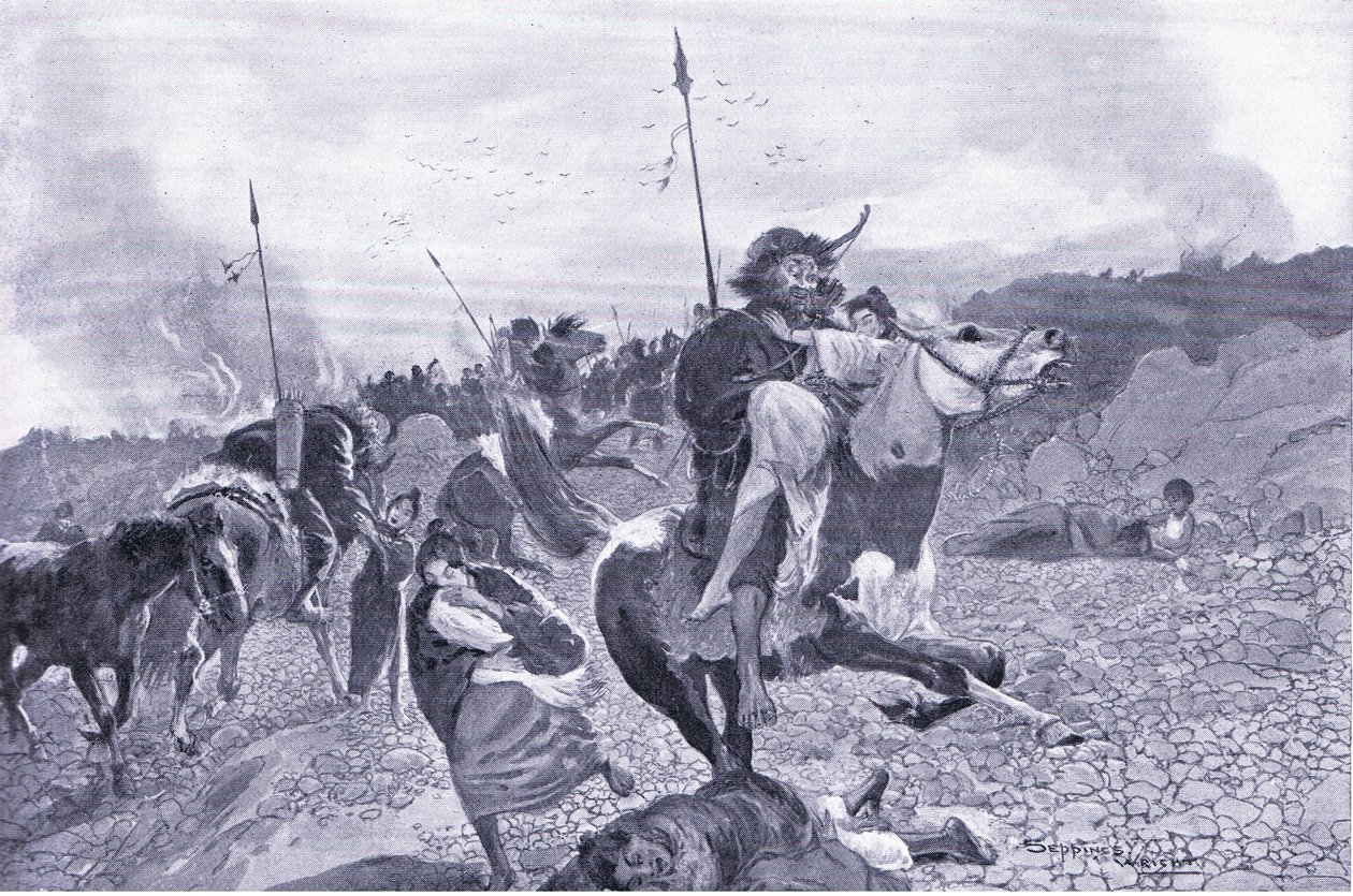 An early Hun raid 180 BC by Henry Charles Seppings Wright