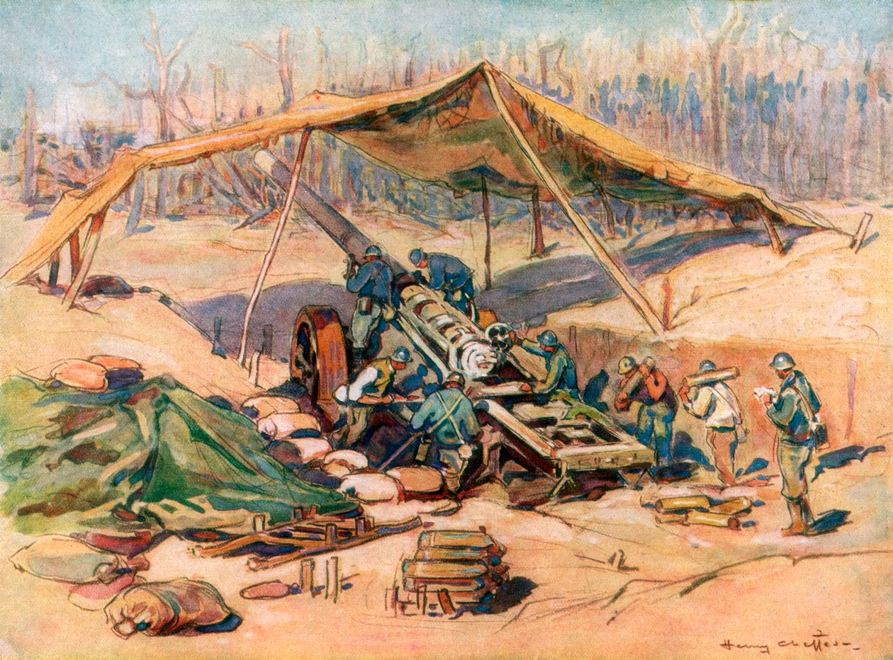 French Artillery Position, France by Henry Cheffer