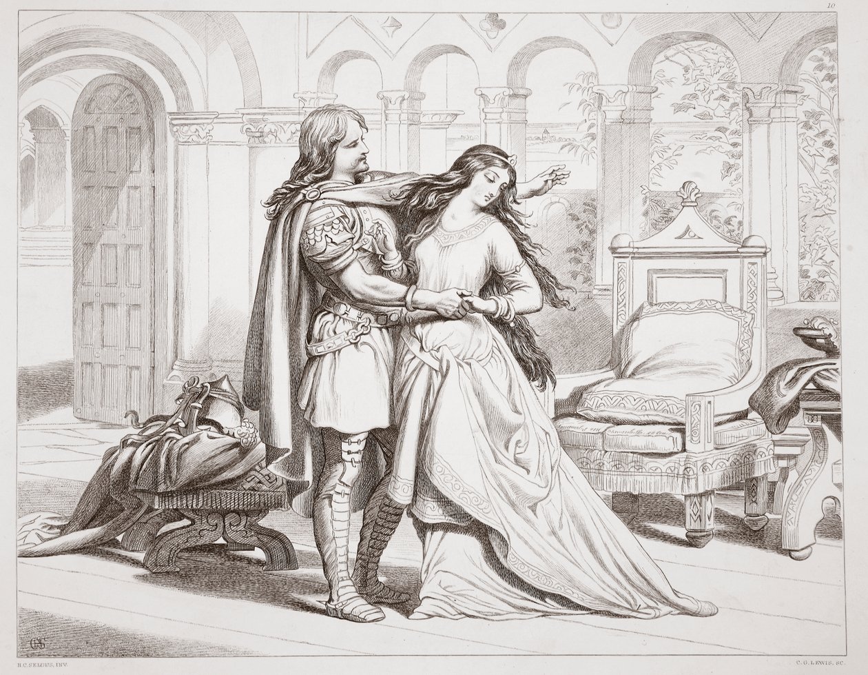 Hereward's First Interview with Torfrida, Illustration from Hereward ...