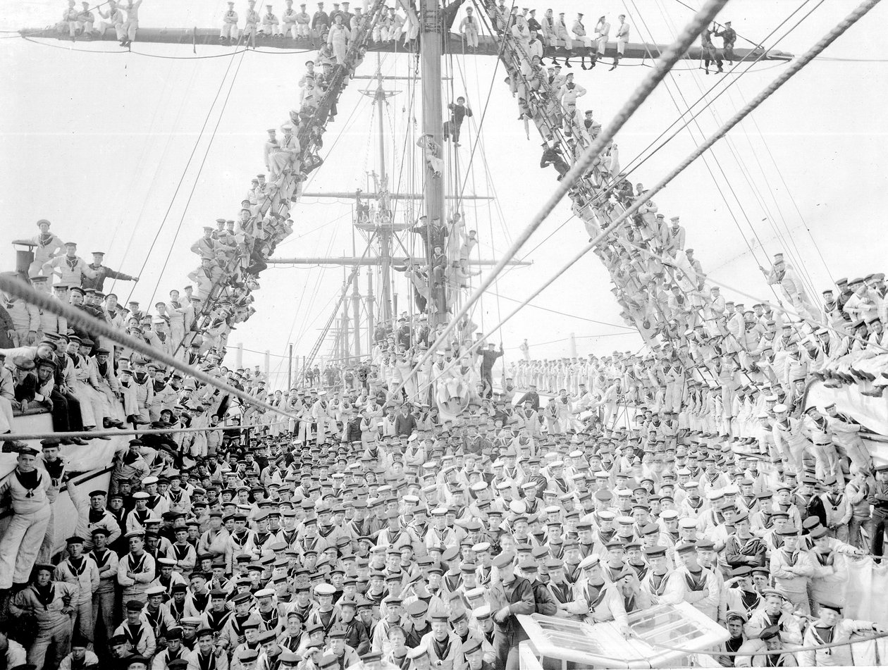 Boys on Board the Training Ship HMS Impregnable at Plymouth, 1906 by Henry Crockett