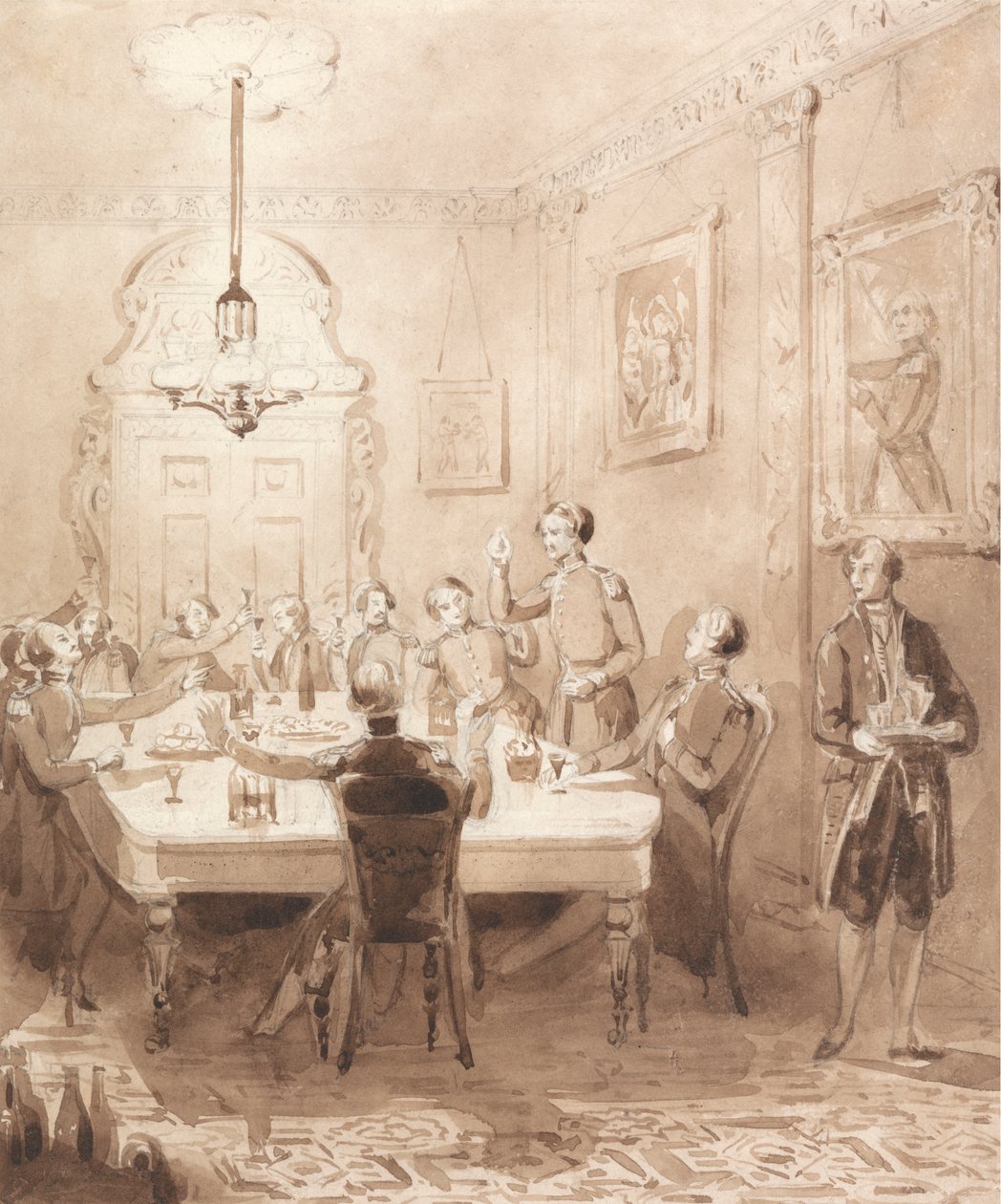 The Life of a Nobleman: Scene the Seventh - The Mess Room by Henry Dawe