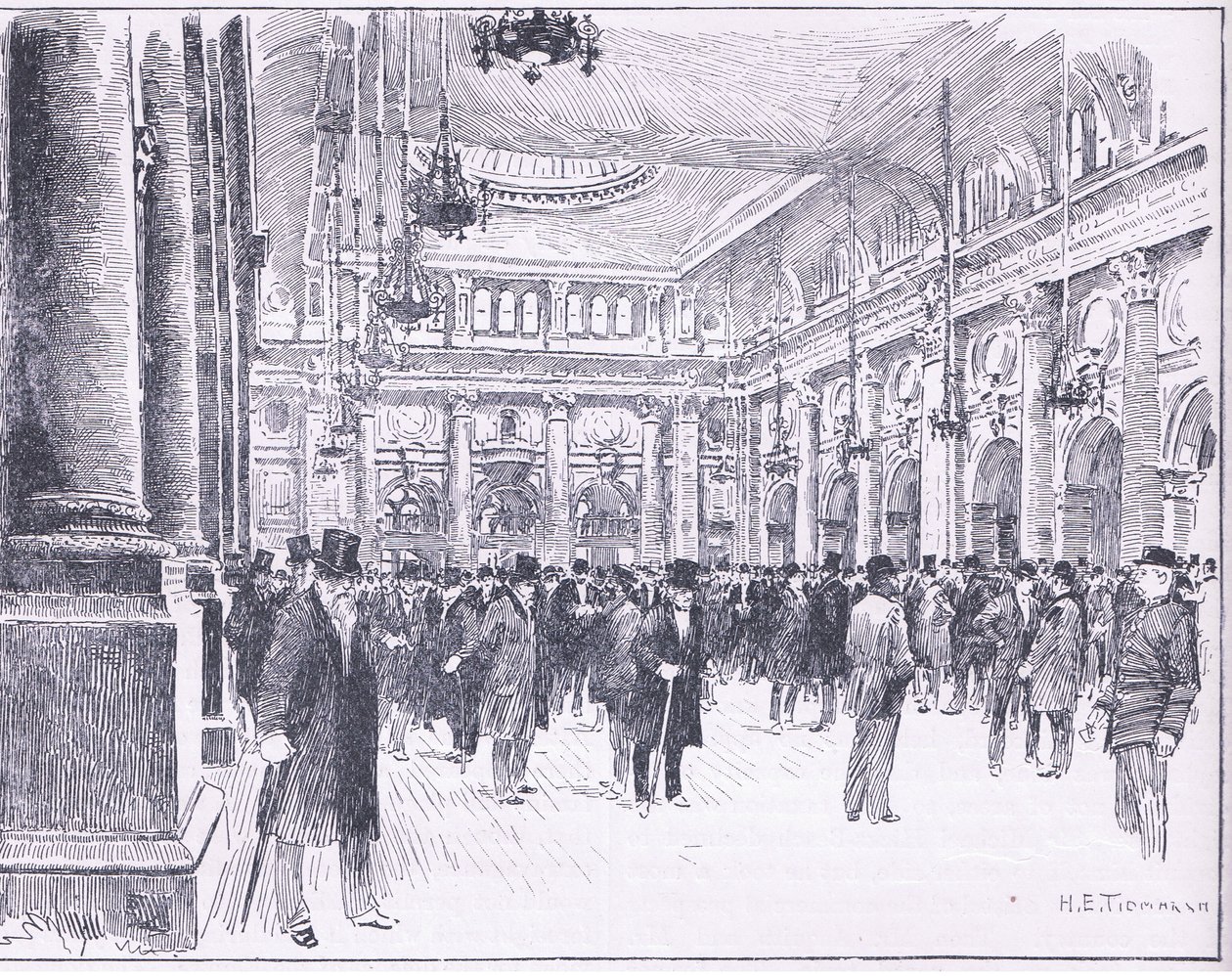 Inside the Royal Exchange in Manchester by Henry Edward Tidmarsh