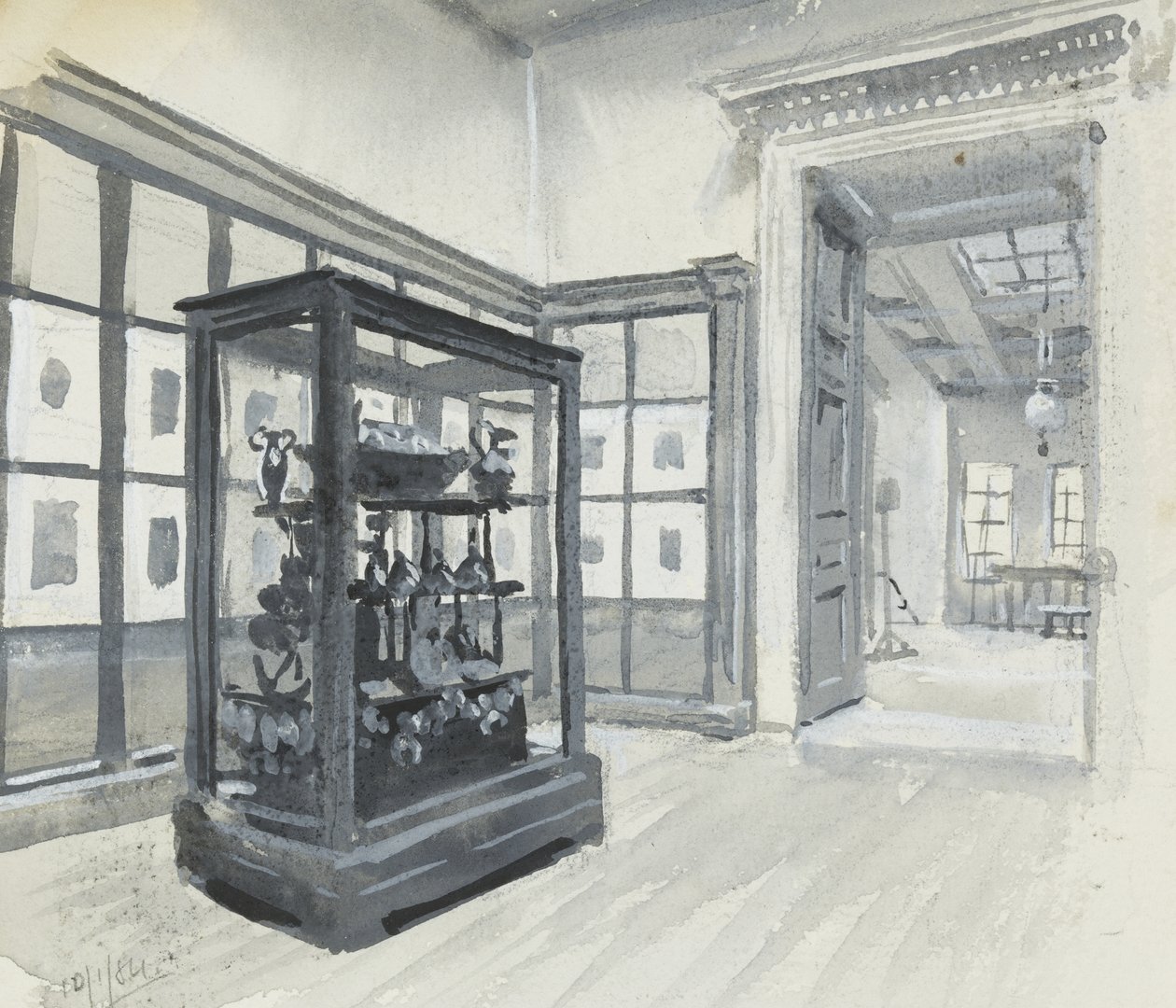 Interior view of the British Museum showing the gallery of engravings by Henry Edward Tidmarsh