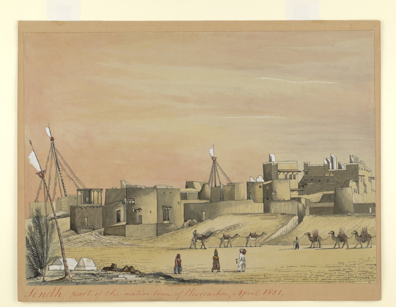 Part of the Native Town of Kurachee (Karachi), April 1851 by Henry Francis Ainslie