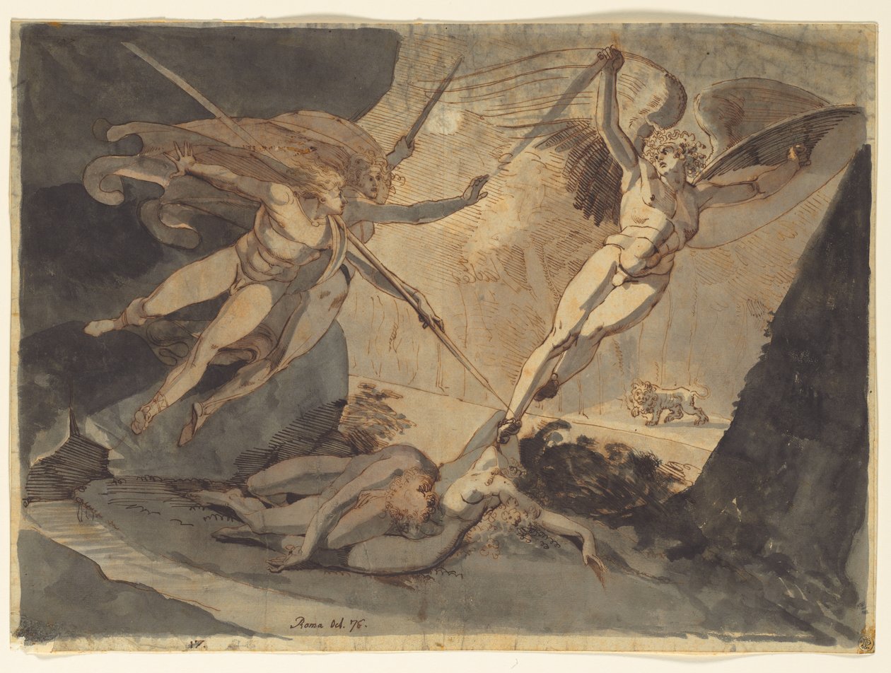 Satan Starts from the Touch of Ithuriel