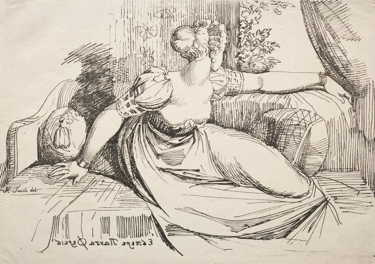 Specimens of Polyautography: Woman on a Sofa by Johann Heinrich Füssli