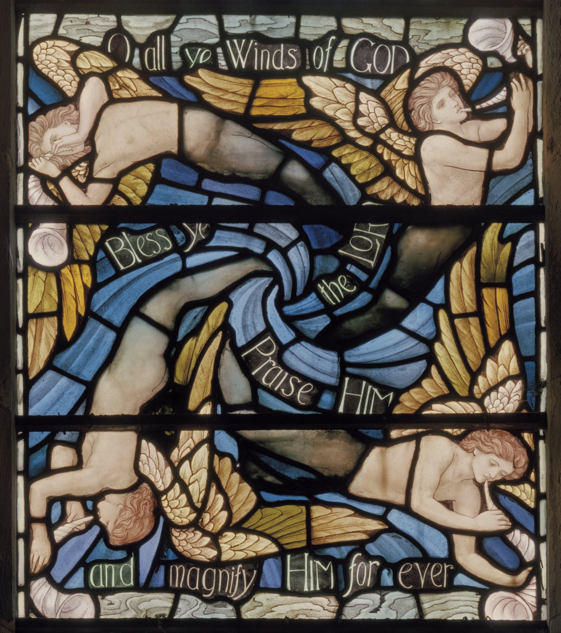 O All Ye Winds Of The Gods, Benedicite Window (detail) by Henry Holiday