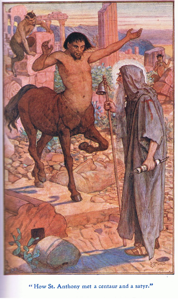 How St Anthony Met a Centaur and a Satyr by Henry Justice Ford