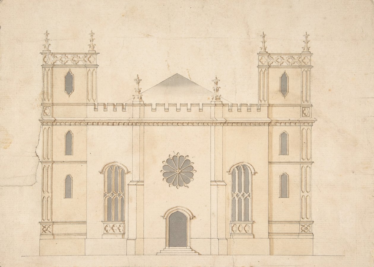 Facade of a Gothic Revival Church, 1745-76 by Henry Keene.
