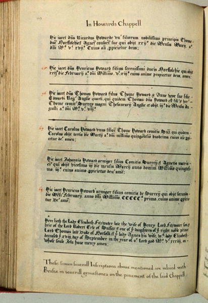 Inscriptions from the Howards