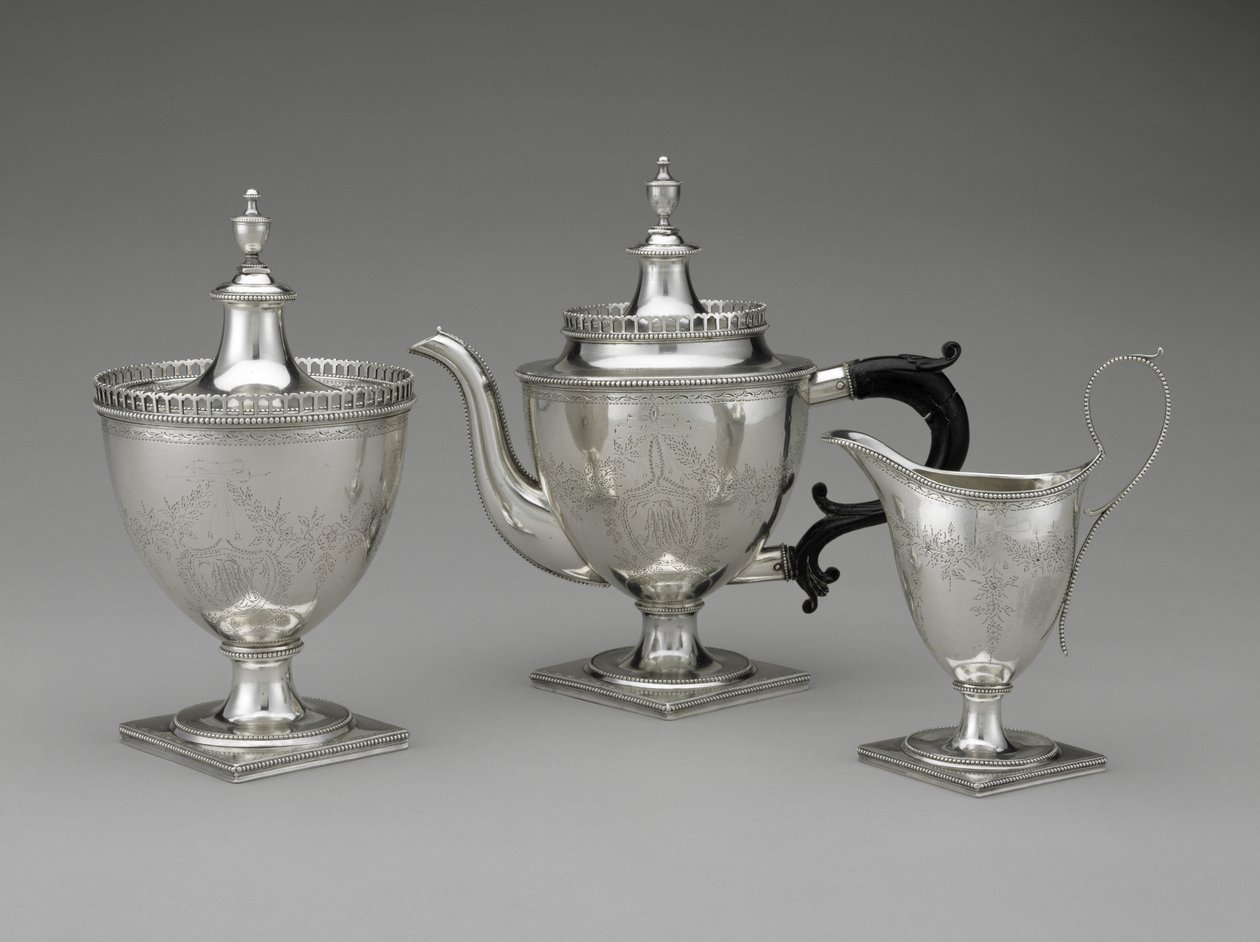 Teapot, Sugar Dish, and Cream Pot by Henry Lupp