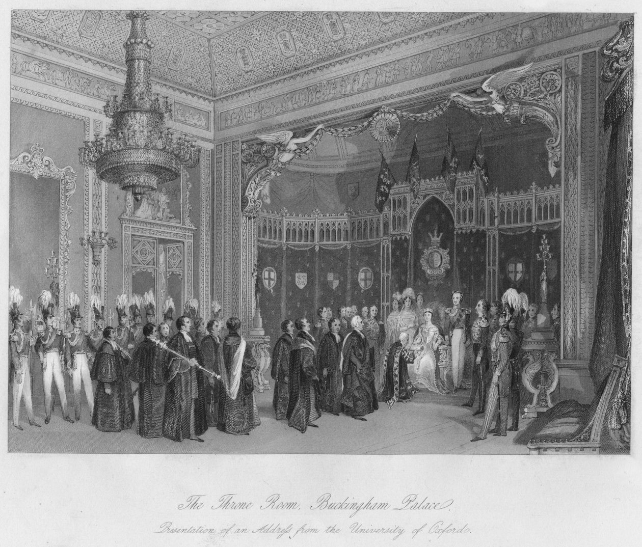 The Throne Room, Buckingham Palace. Presentation of an Address from the University of Oxford by Henry Melville